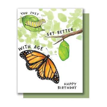 Better With Age Monarch Butterfly Birthday Card