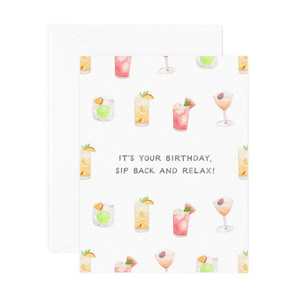 Sip Back  And Relax Birthday Card