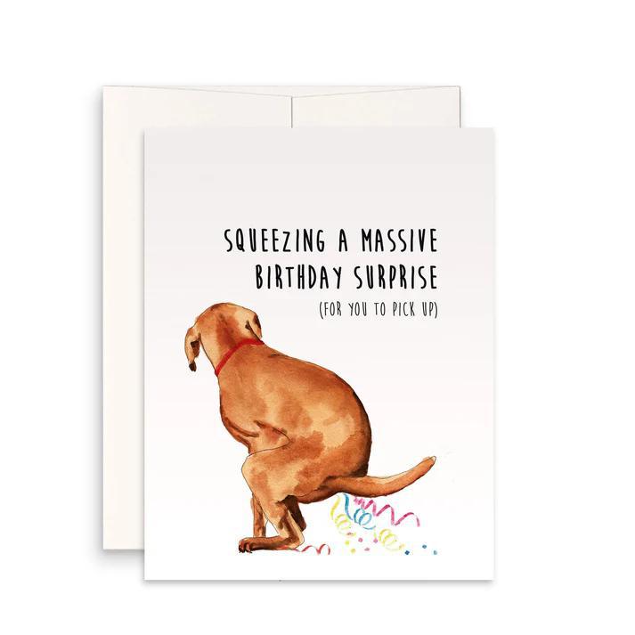 Naughty Dog Surprise Gift Birthday Card