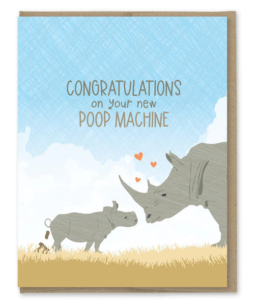 Poop Machine Funny Baby Card