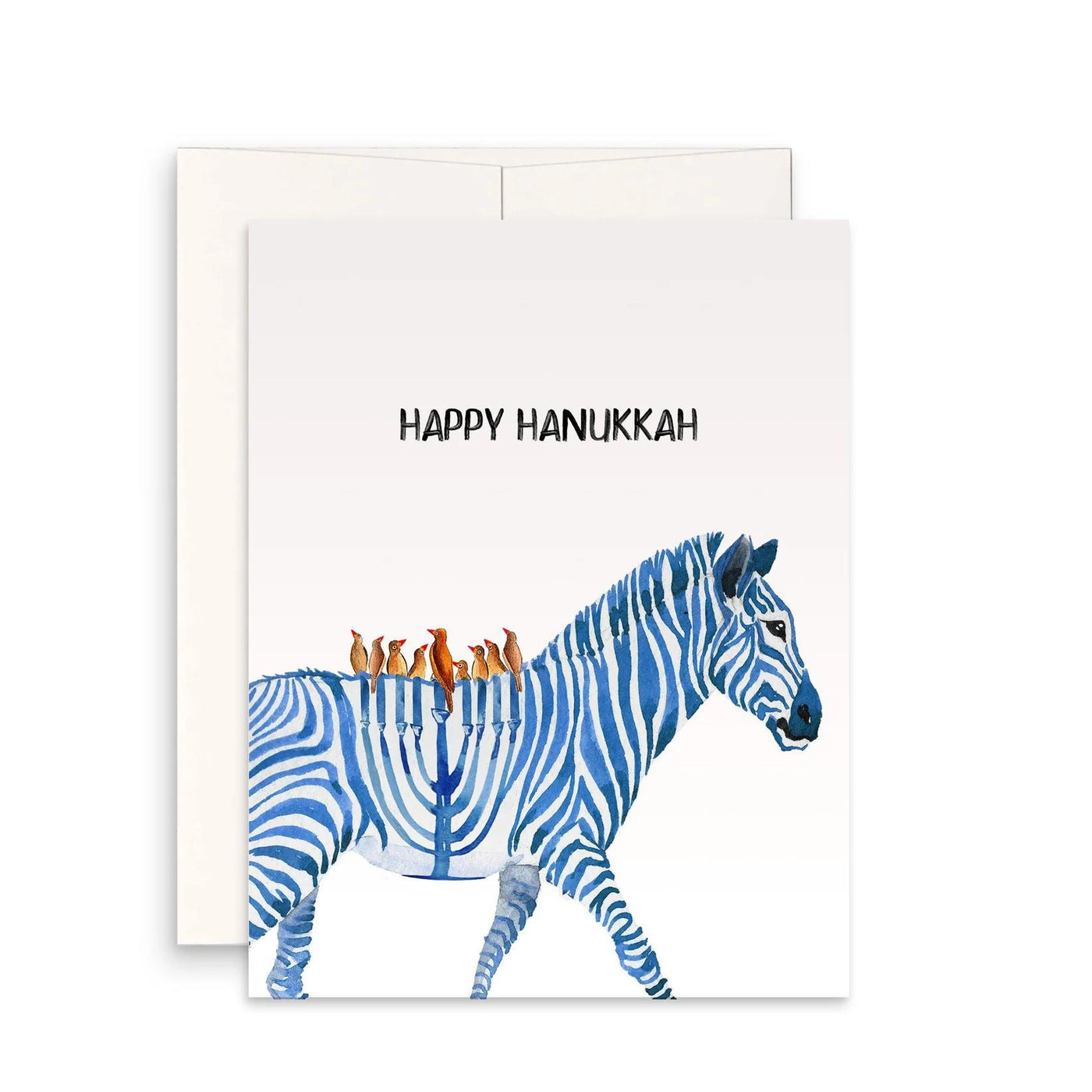 Zebra Menorah - Hanukkah Card