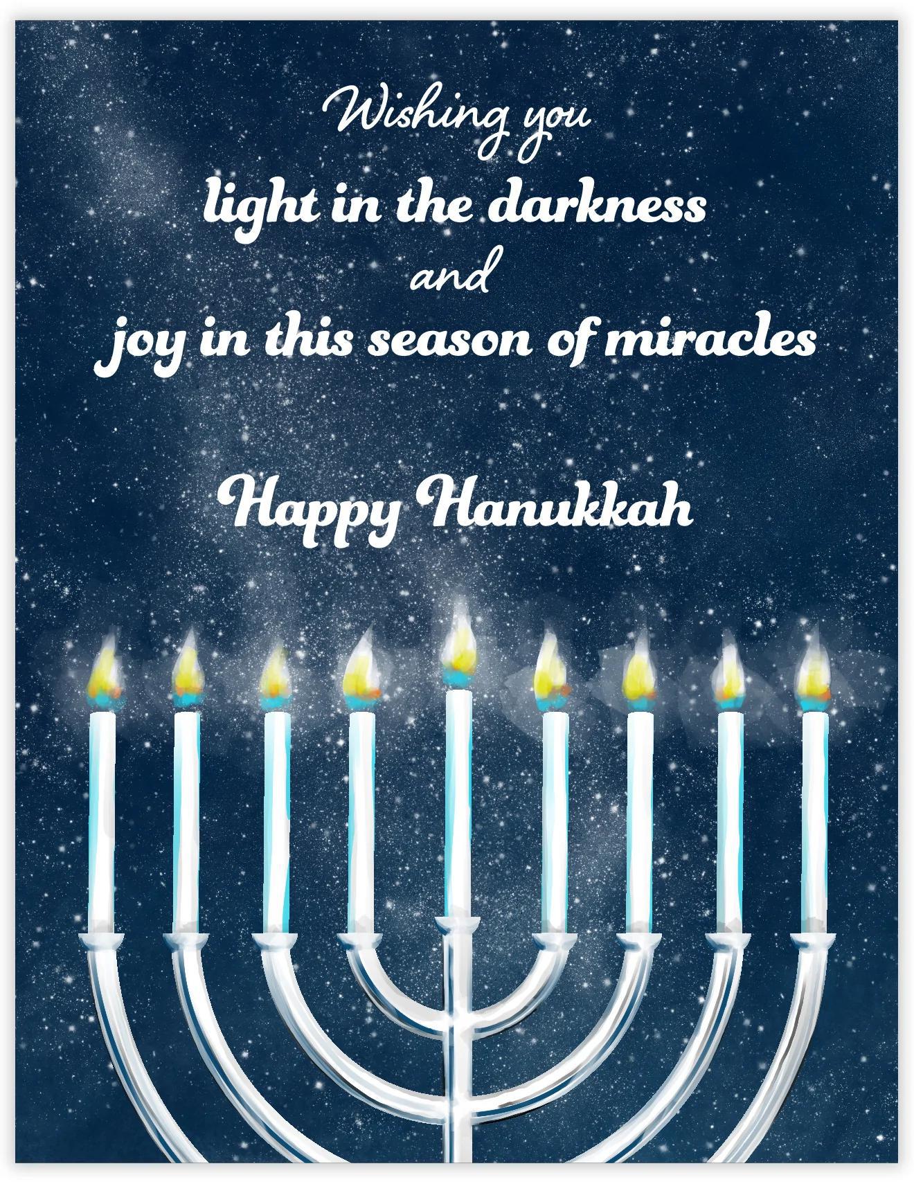 Light In The Darkness Hanukkah Card