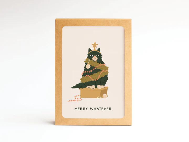 Merry Whatever Cat Boxed Set of 10 Cards