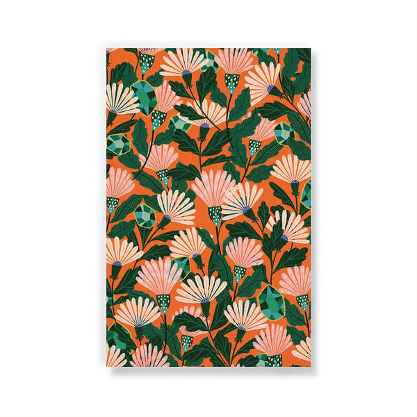 Orange Floral Layflat Notebook