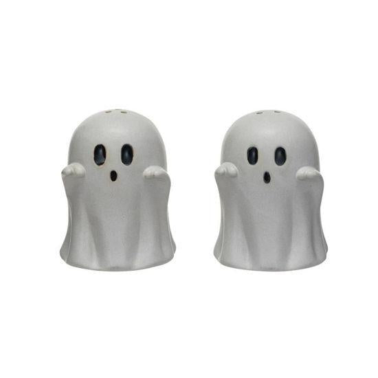 Stoneware Ghost Salt and Pepper Shakers