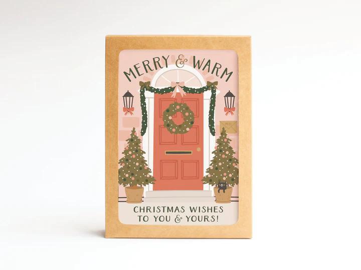 Boxed Set of 10 Merry & Warm Christmas Wishes Cards