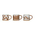 White & Brown Patterned Mugs