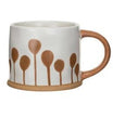 White & Brown Patterned Mugs