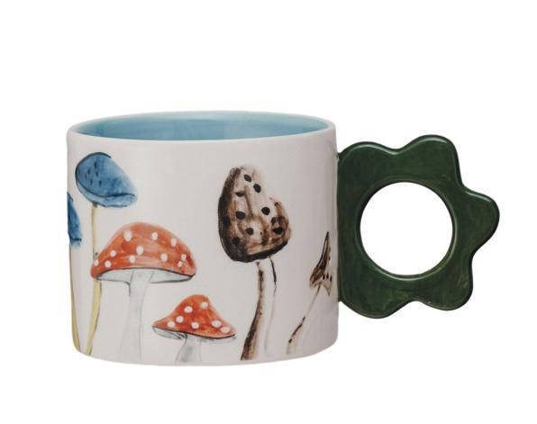 Stoneware Mug with Flower Handle (4 Styles to choose from!)