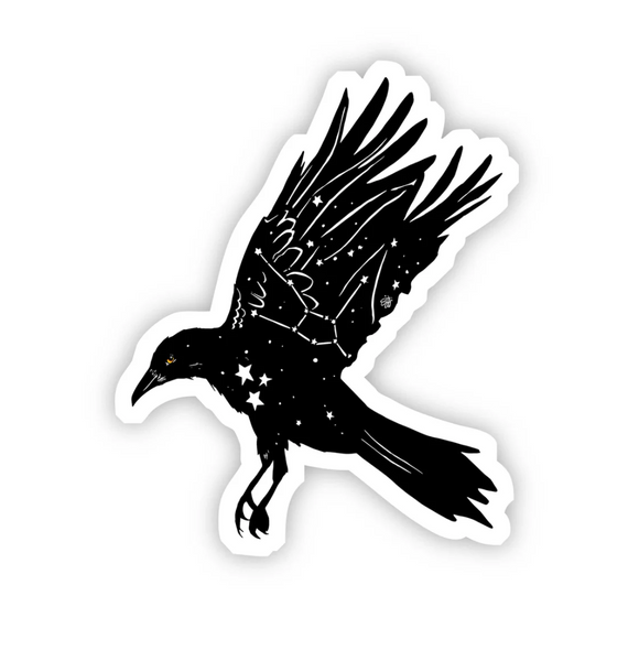 Crow with Stars Sticker