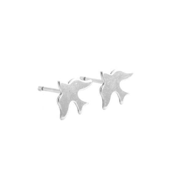 Bird Stud Earrings 14K Gold Fill or Sterling Silver