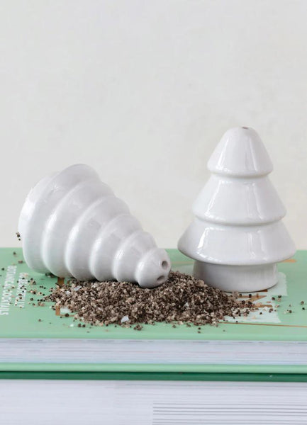 Stoneware Tree Salt and Pepper Shaker Set