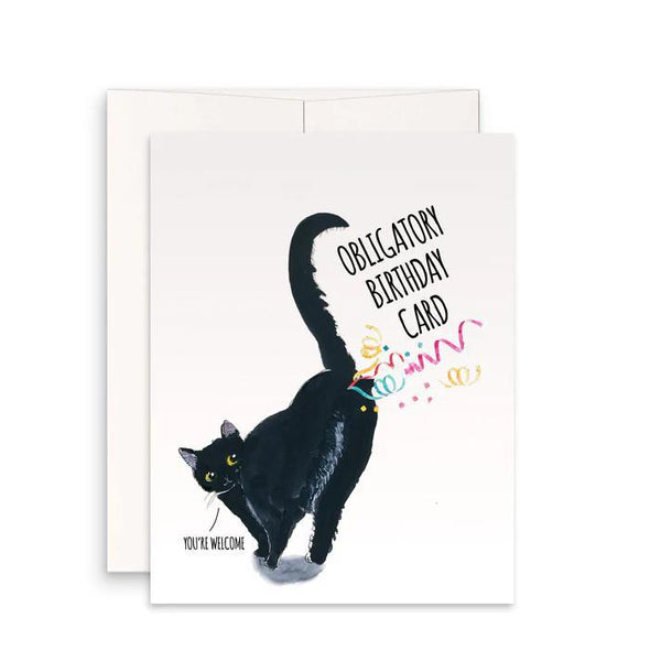 Black Cat Fart Funny Birthday Card