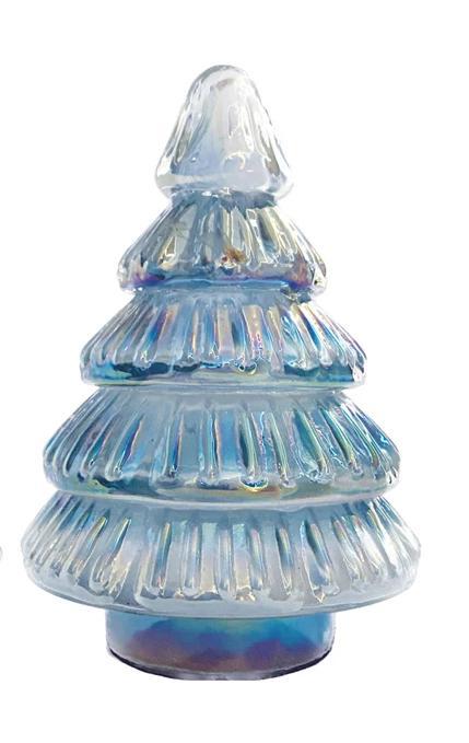 Blue Iridescent Recycled Glass Tree (2 Styles to Choose From!)