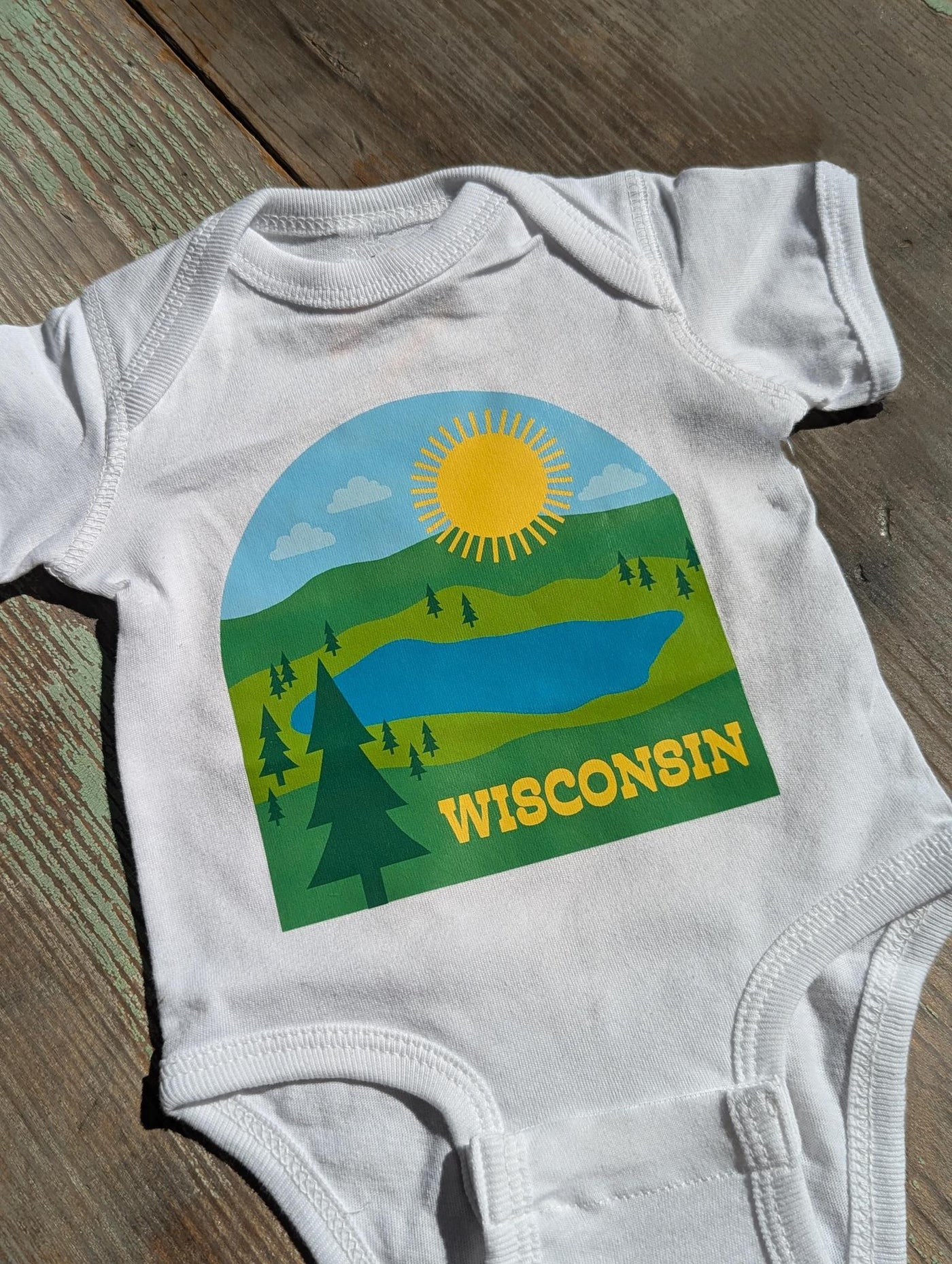 Wisconsin Lake View Onesie