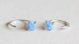 Blue Opal Hoop Earrings