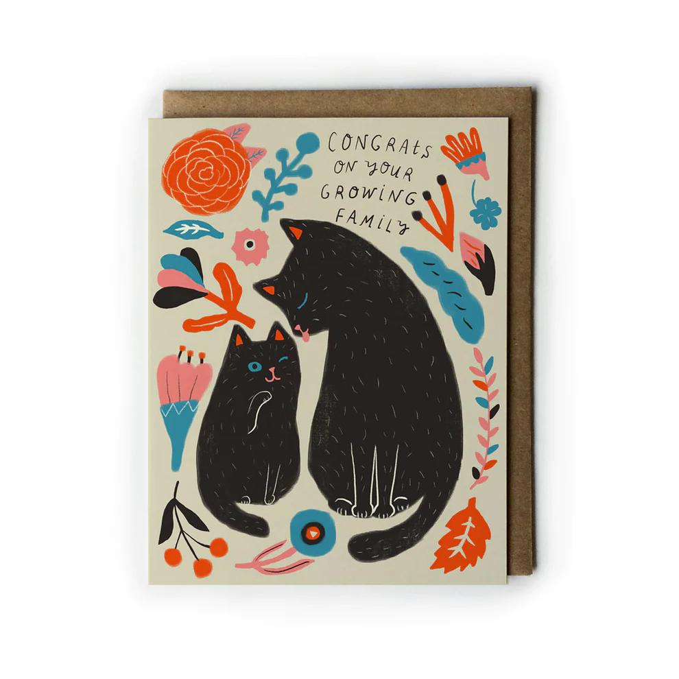 Kitty Congrats on Your Growing Family Baby Card