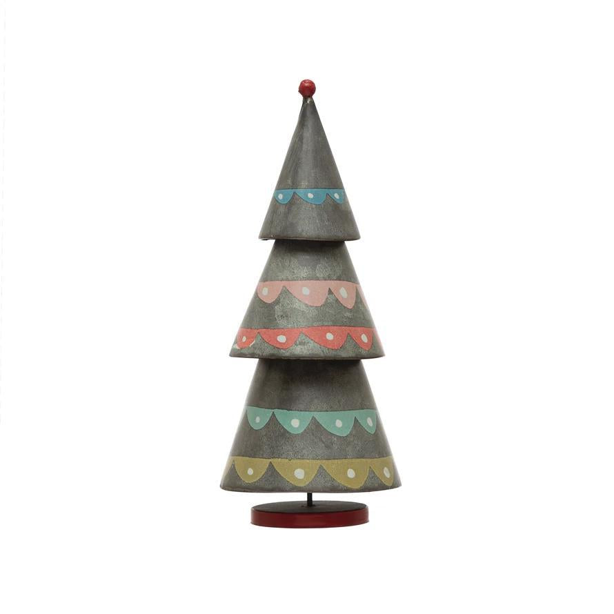 Metal Tree with Painted Pattern